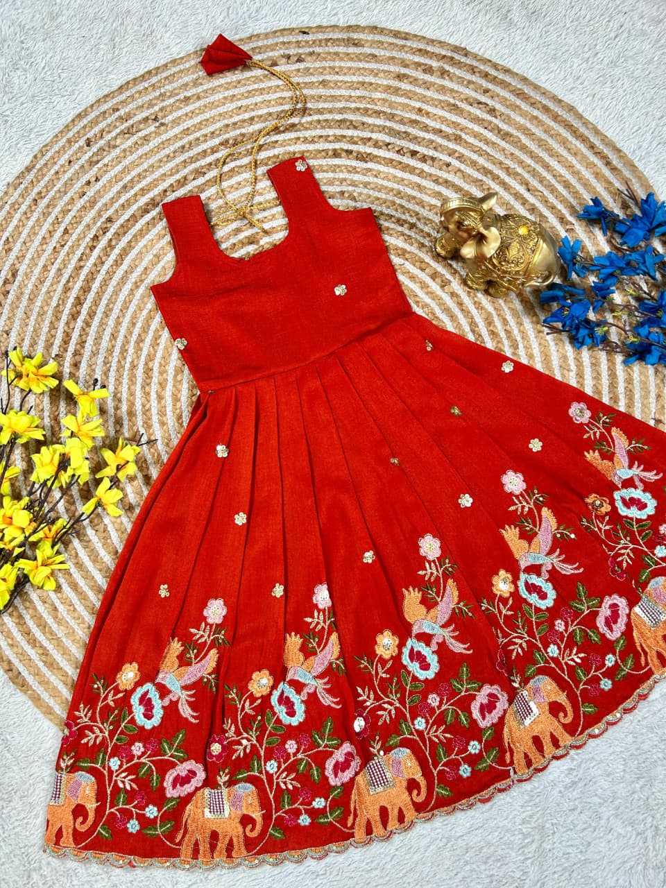 Vichitra Silk Kids Frocks