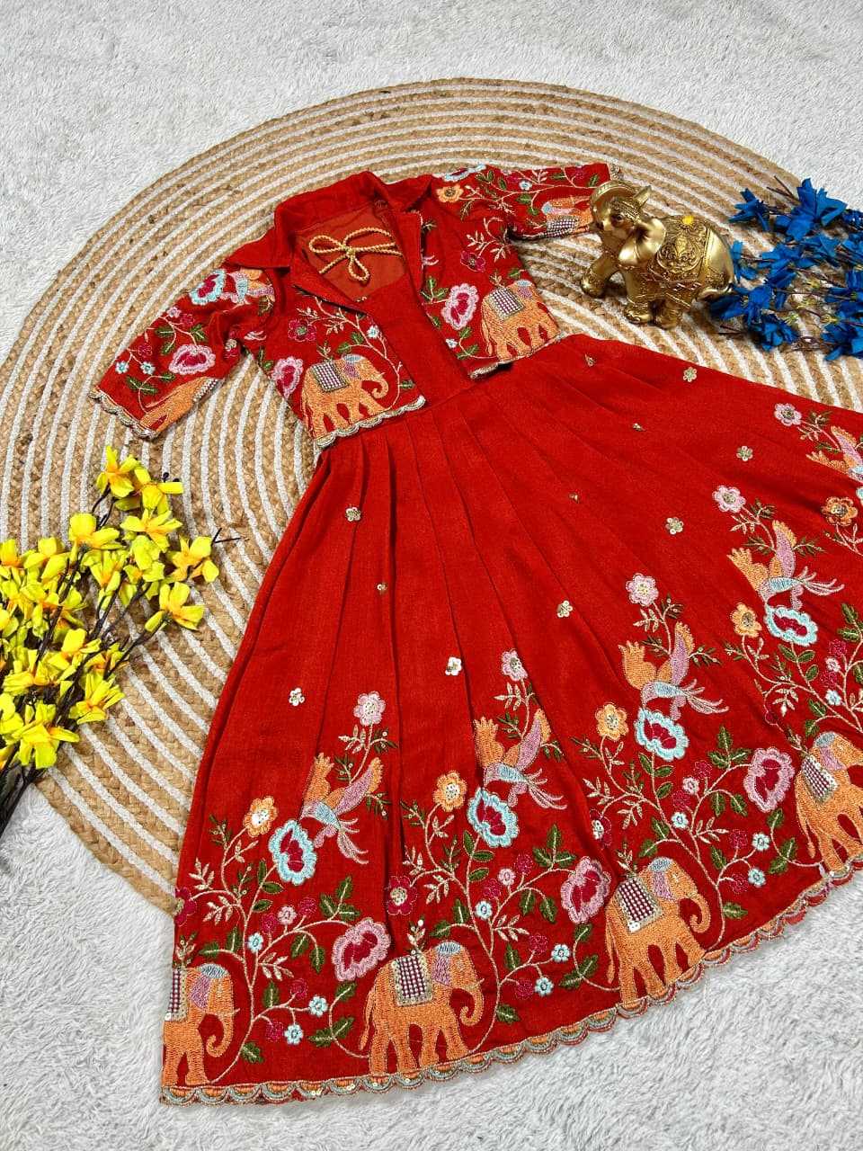Vichitra Silk Kids Frocks