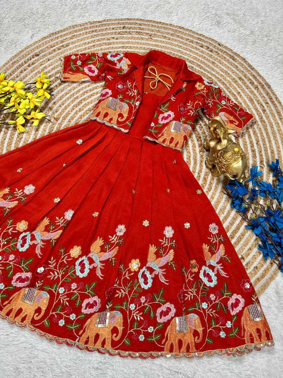 Vichitra Silk Kids Frocks