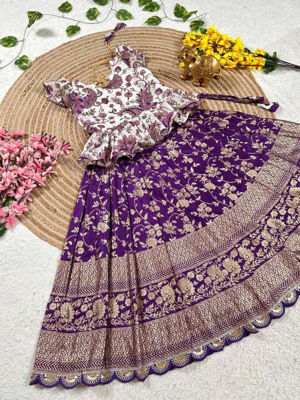 Chhavi Crepe Kids Lehenga