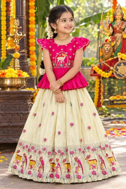 Devika Tissue Silk Kids Lehenga