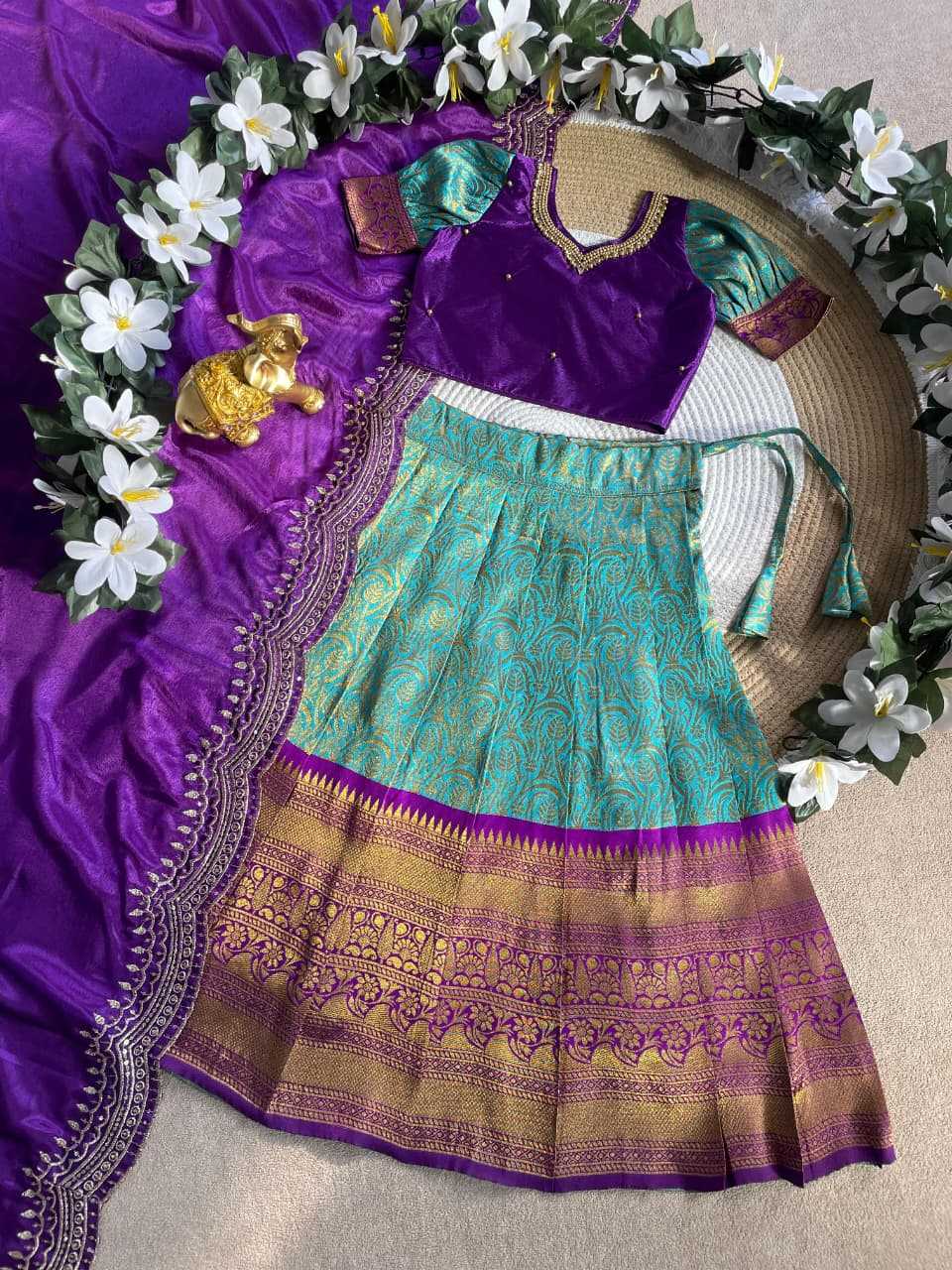 Falguni Chinon Silk Kids Lehenga