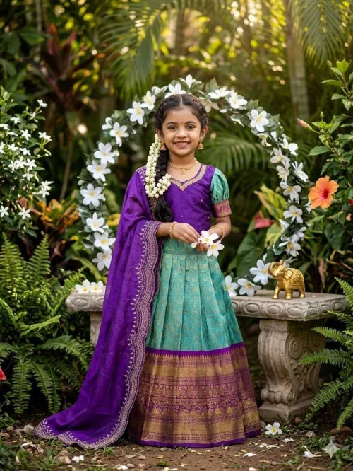 Falguni Chinon Silk Kids Lehenga
