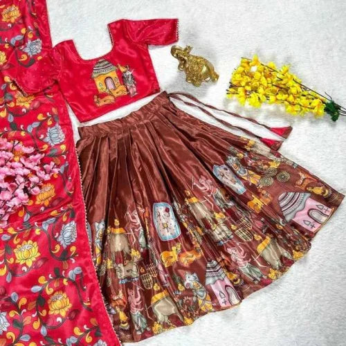 Gargi Chinon Silk Kids Lehenga