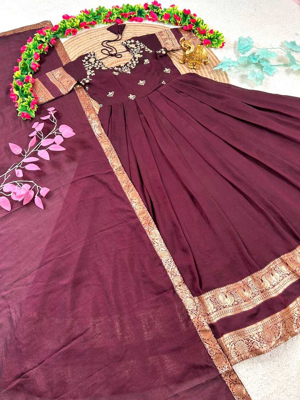 Hiral Premium Silk Embroidered Gown