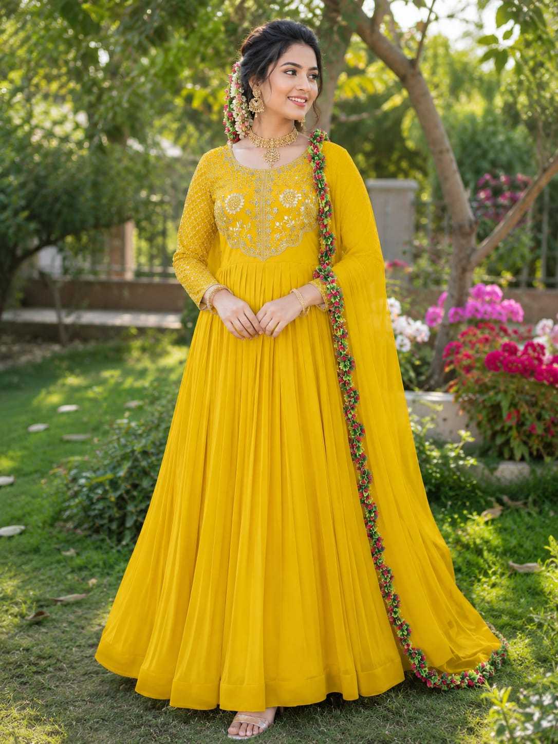 Georgette Embroidery Gown