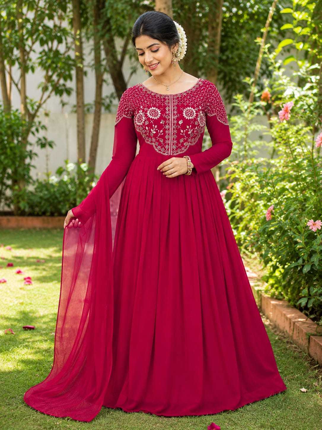 Georgette Embroidery Gown