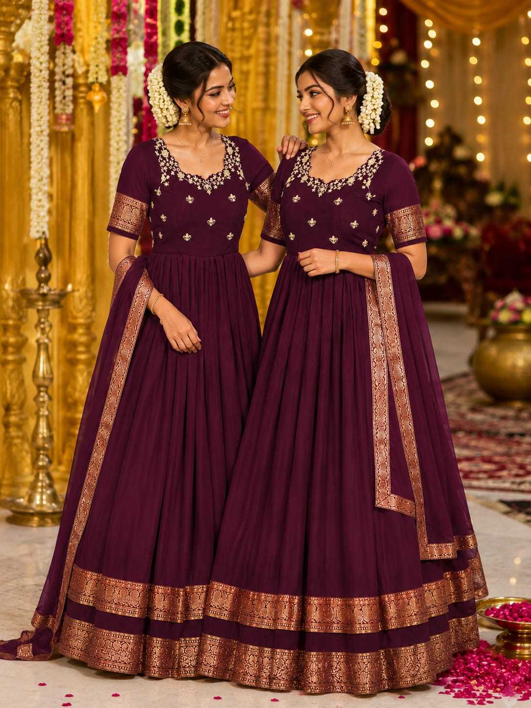 Premium Silk Embroidery Gown