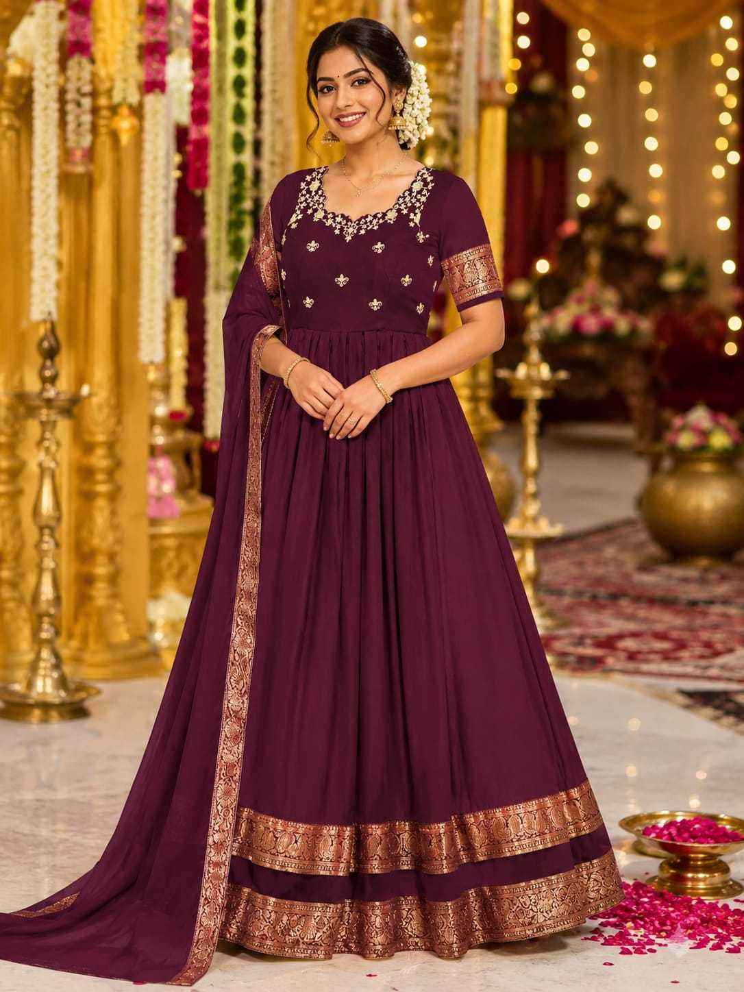 Premium Silk Embroidery Gown