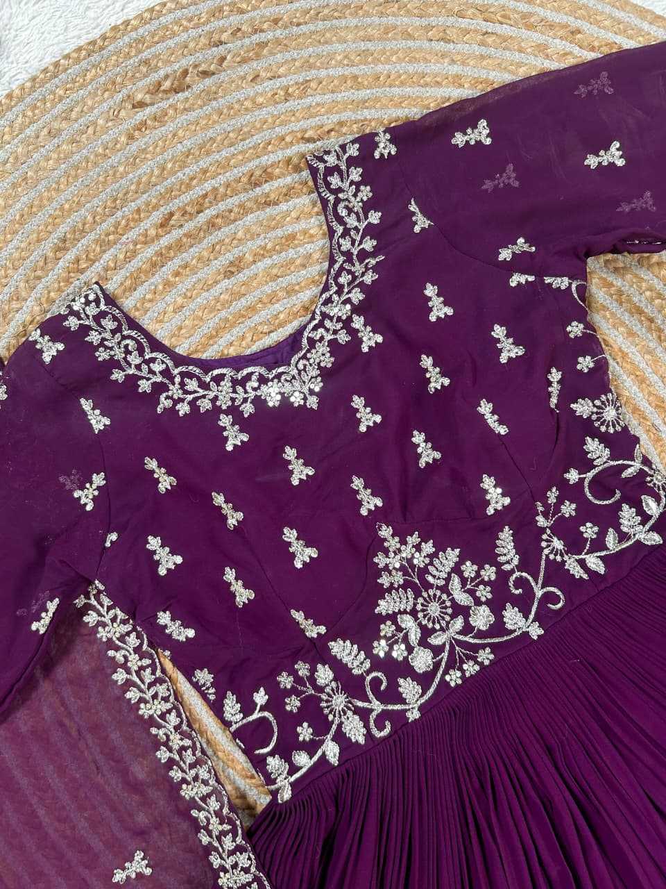 Faux Georgette Embroidery Gown