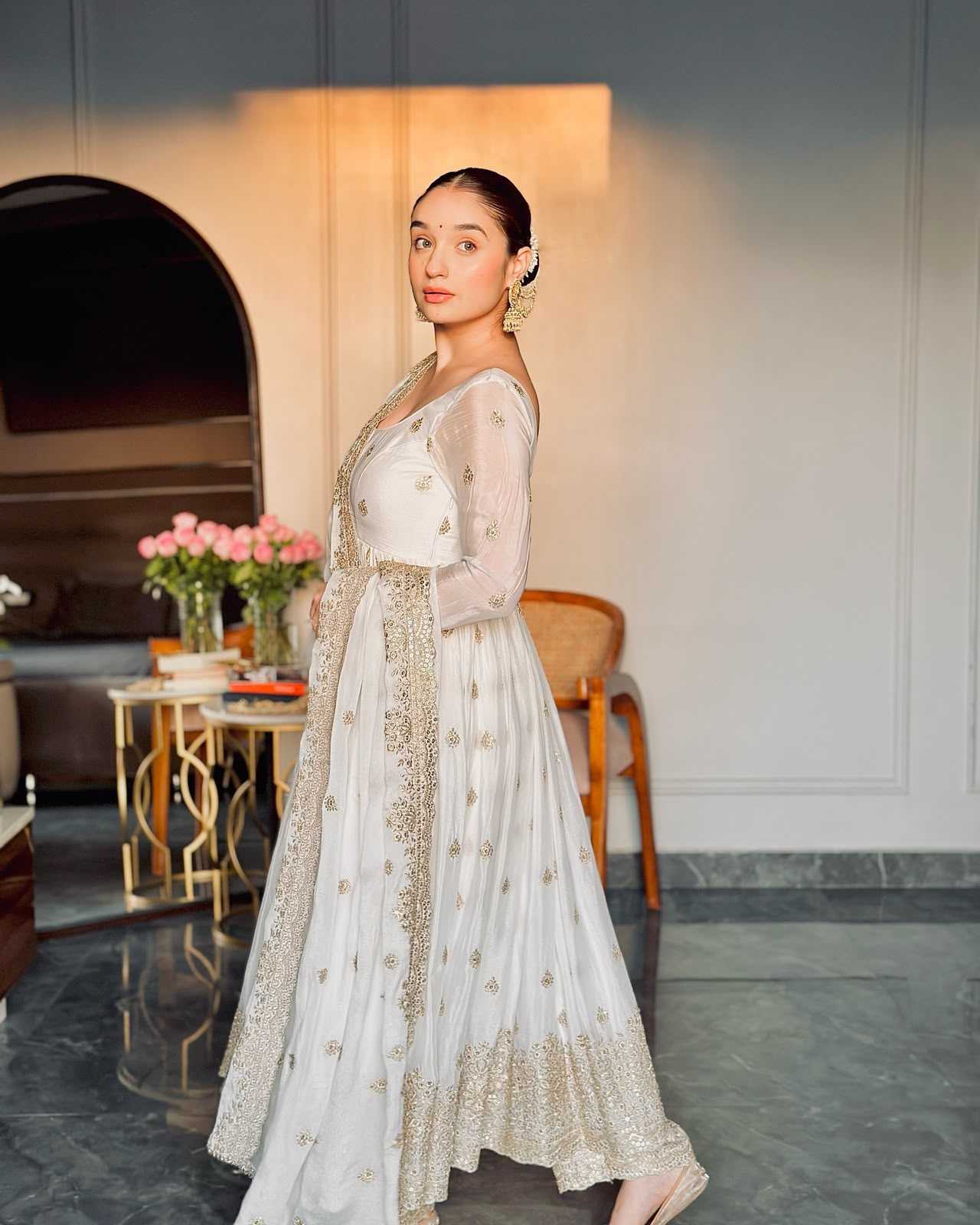 Chinon Silk Embroidery Gown