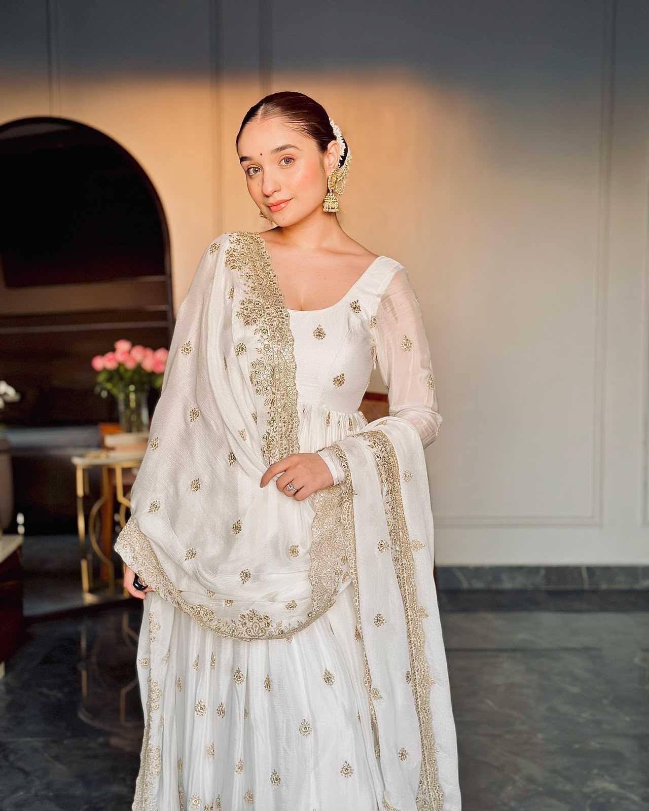 Chinon Silk Embroidery Gown