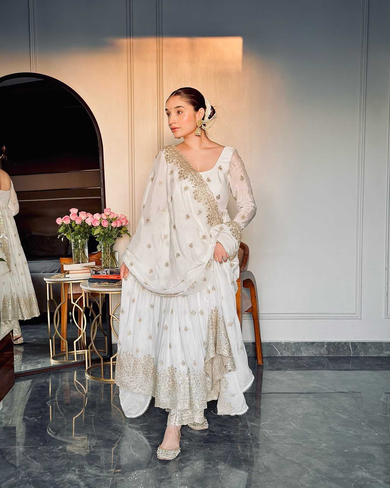 Chinon Silk Embroidery Gown