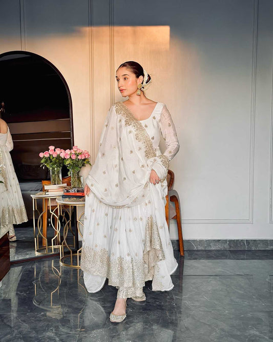 Chinon Silk Embroidery Gown