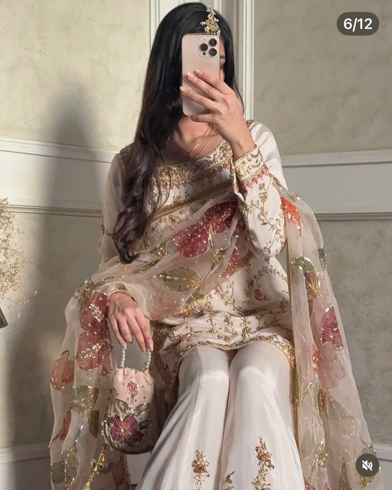 Chinon Silk Sharara Salwar Suit