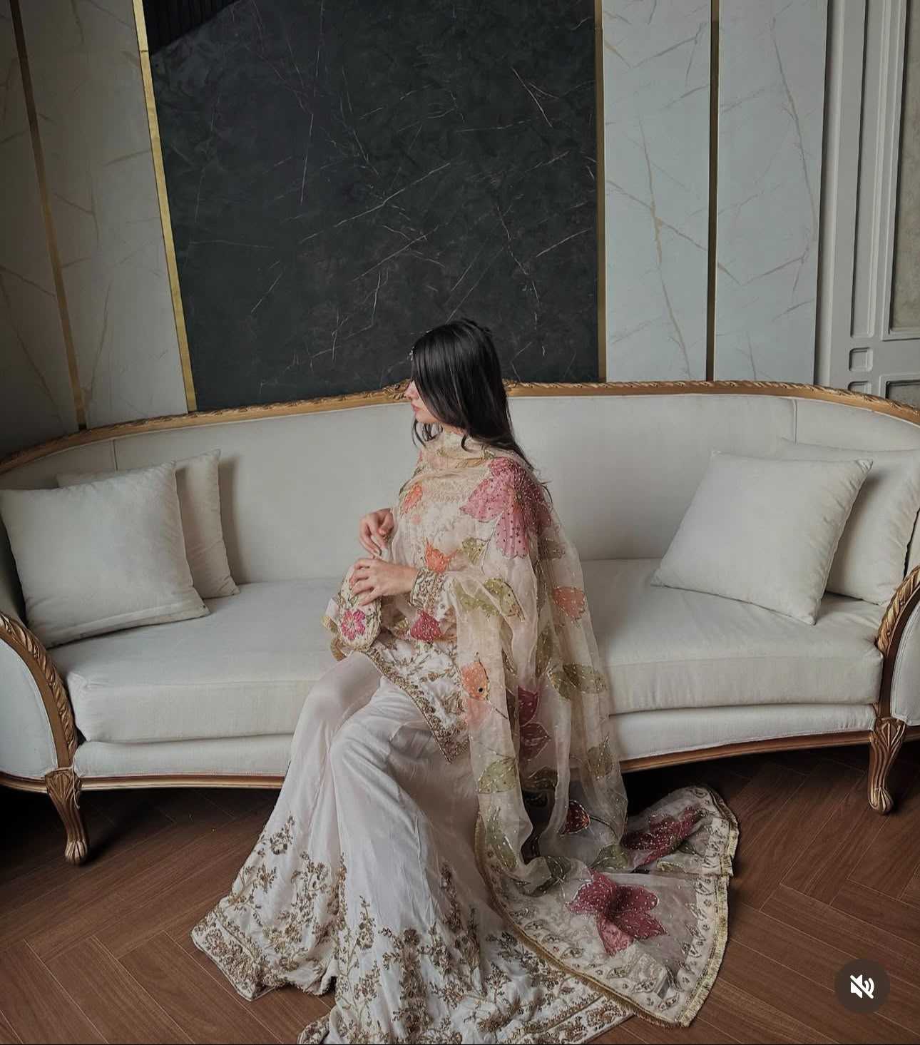 Chinon Silk Sharara Salwar Suit