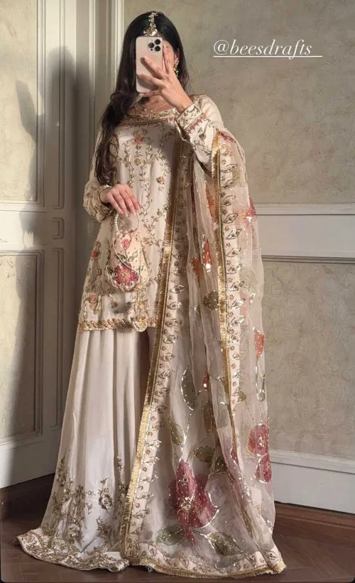 Chinon Silk Sharara Salwar Suit 1215