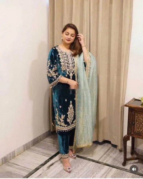 Viscose Embroidery Suit 1236