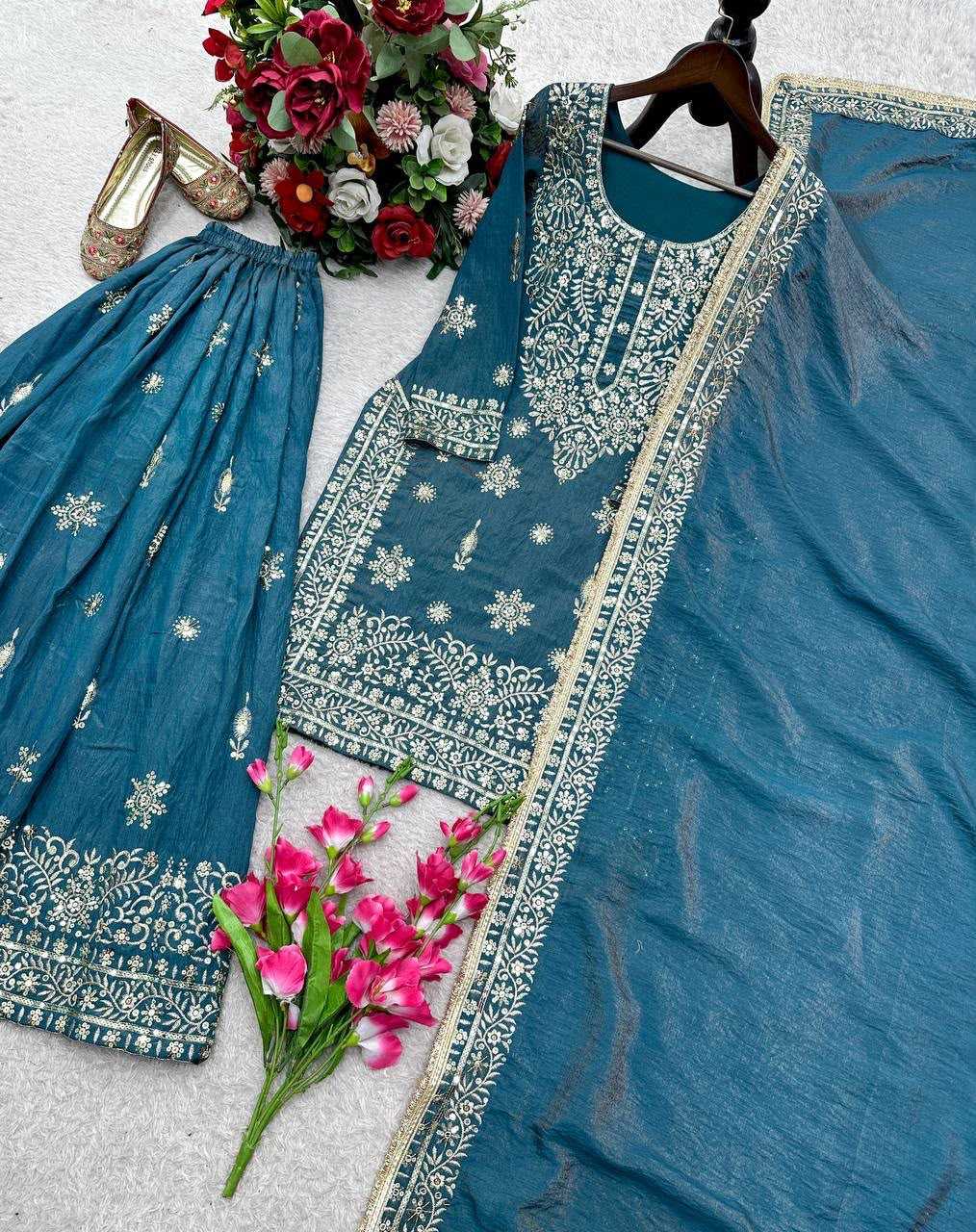 Pure Silk Sharara Salwar Suit 1243