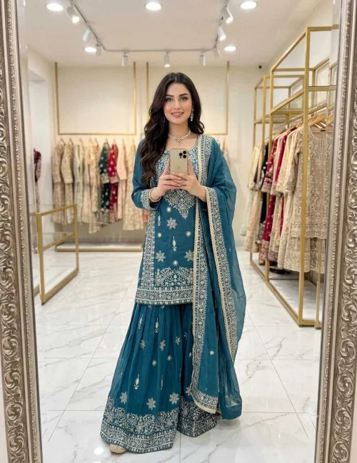 Pure Silk Sharara Salwar Suit 1243