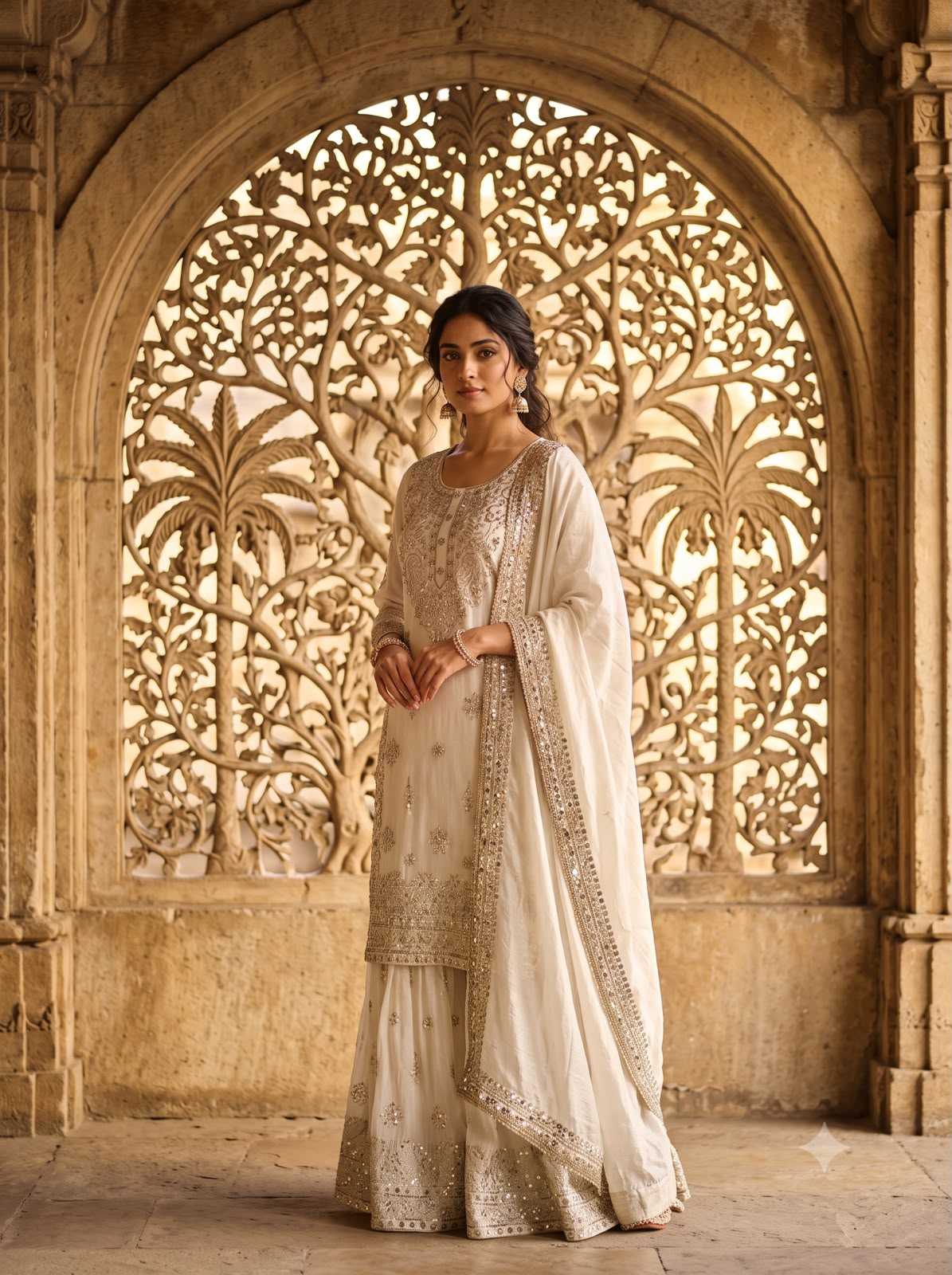 Pure Silk Sharara Salwar Suit