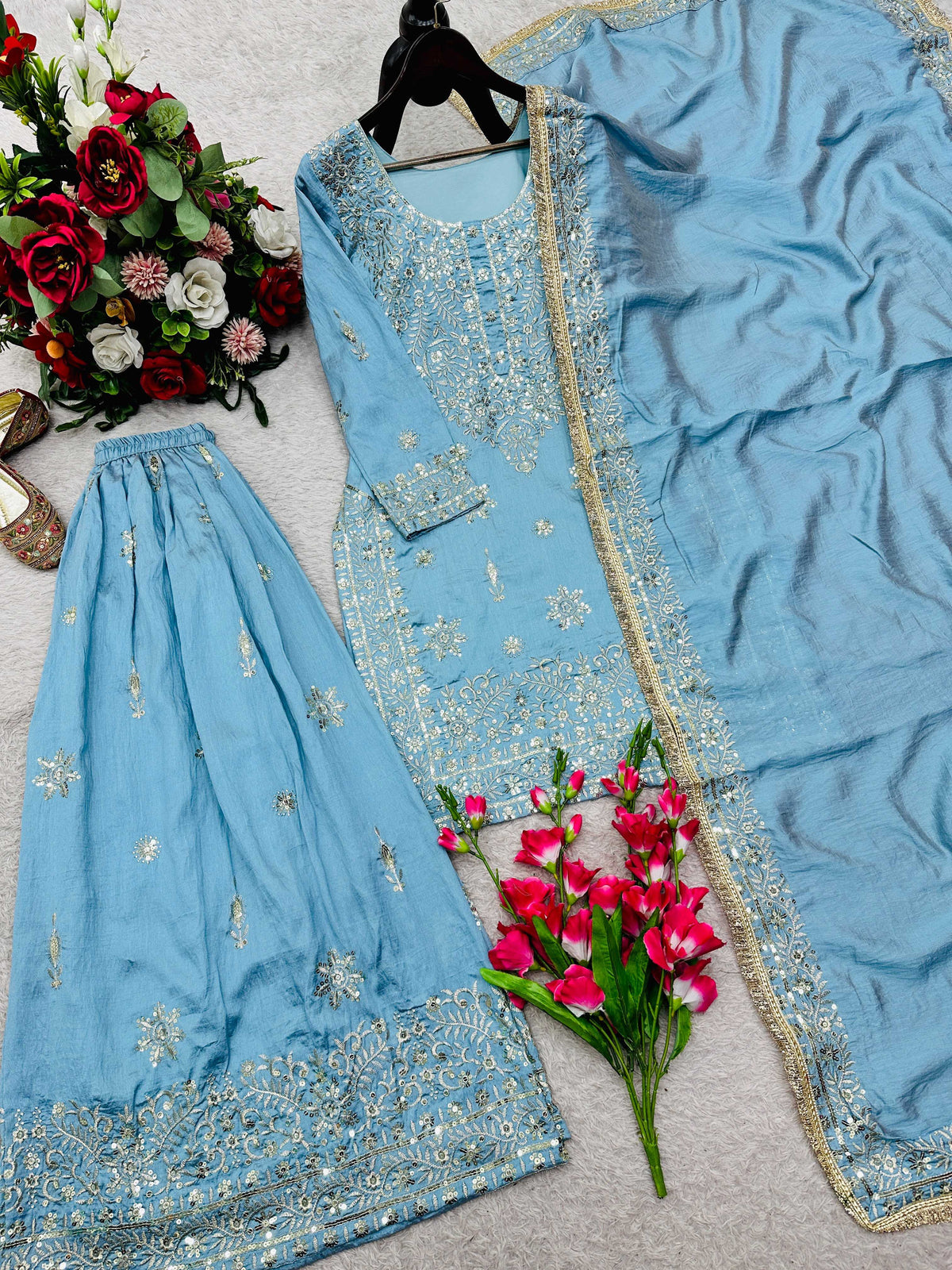 Pure Silk Sharara Salwar Suit