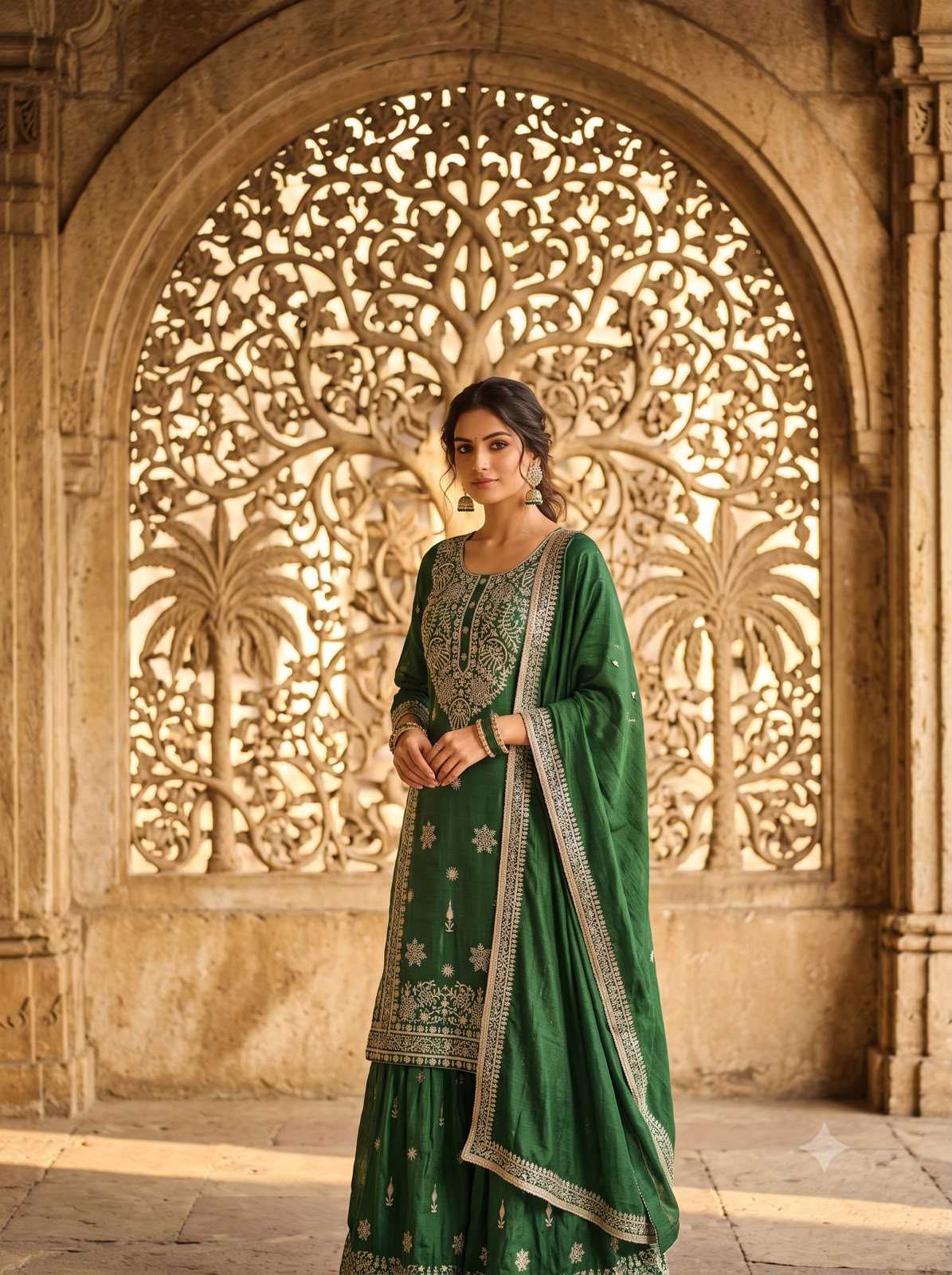 Pure Silk Sharara Salwar Suit