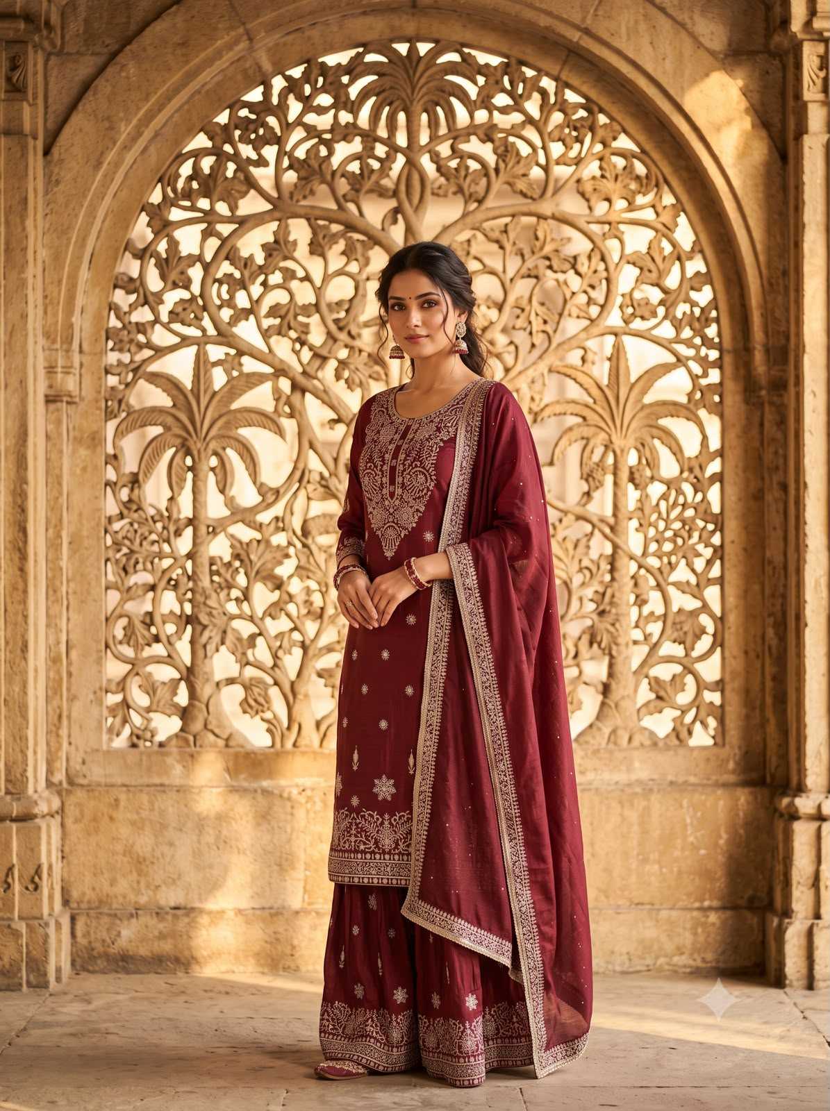 Pure Silk Sharara Salwar Suit