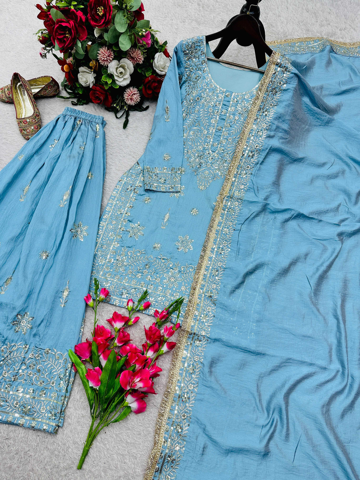Pure Silk Sharara Salwar Suit