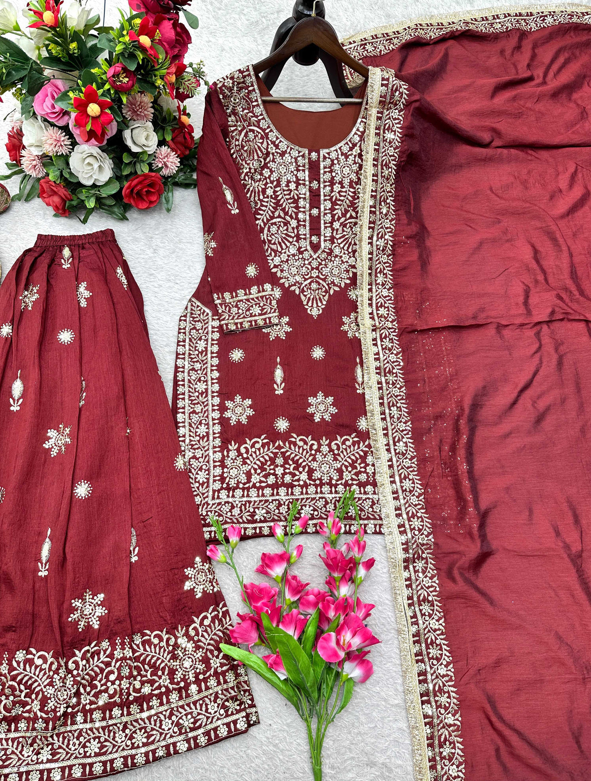 Pure Silk Sharara Salwar Suit