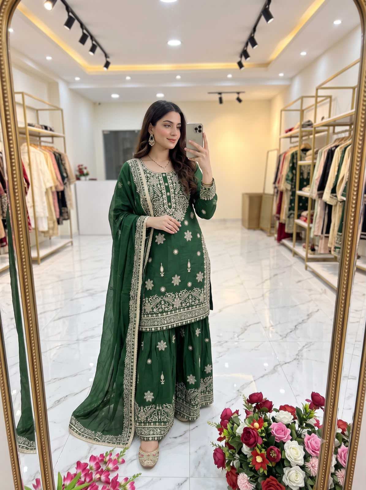 Pure Silk Sharara Salwar Suit