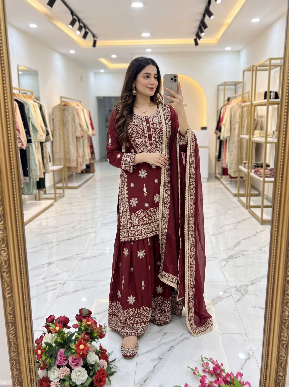 Pure Silk Sharara Salwar Suit