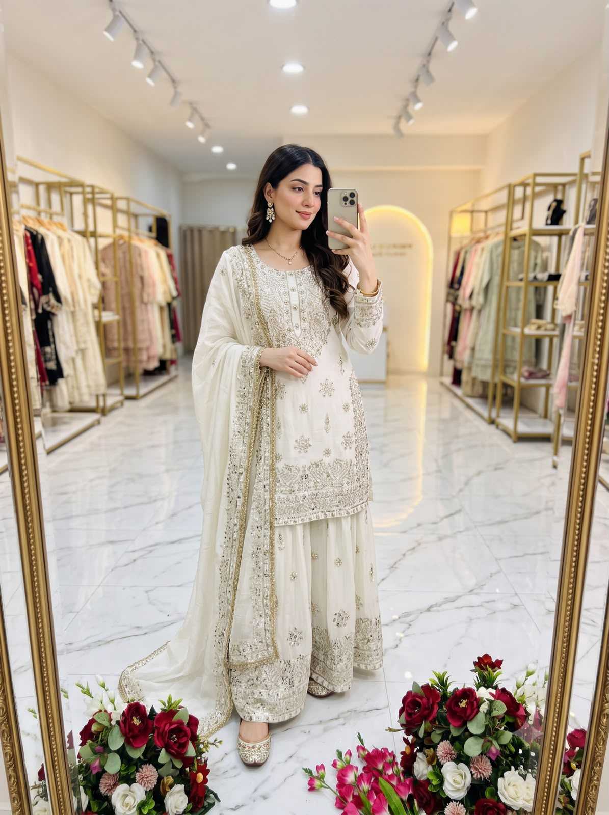 Pure Silk Sharara Salwar Suit