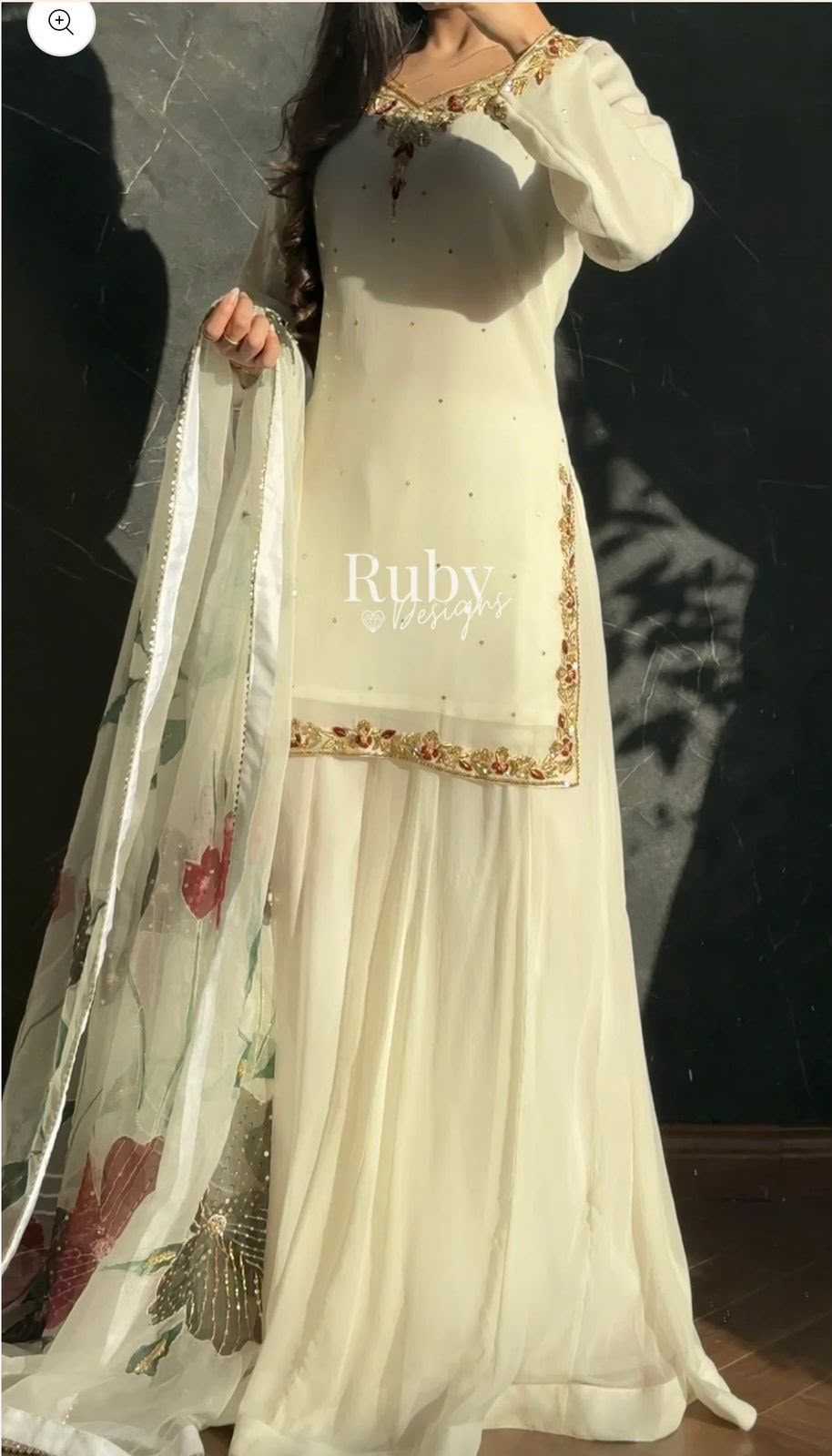 Faux Georgette Sharara Salwar Suit