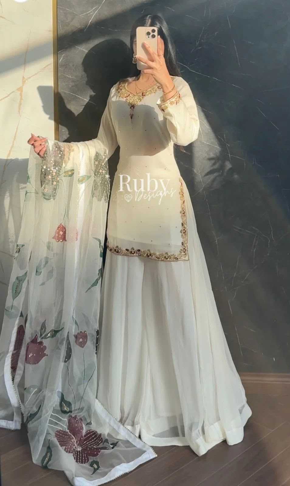 Faux Georgette Sharara Salwar Suit