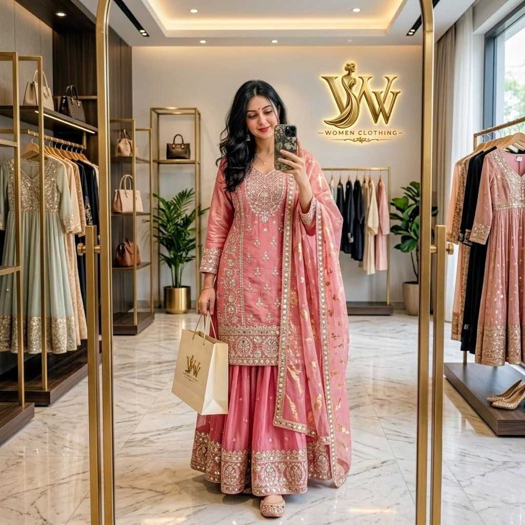 Pure Silk Sharara Salwar Suit