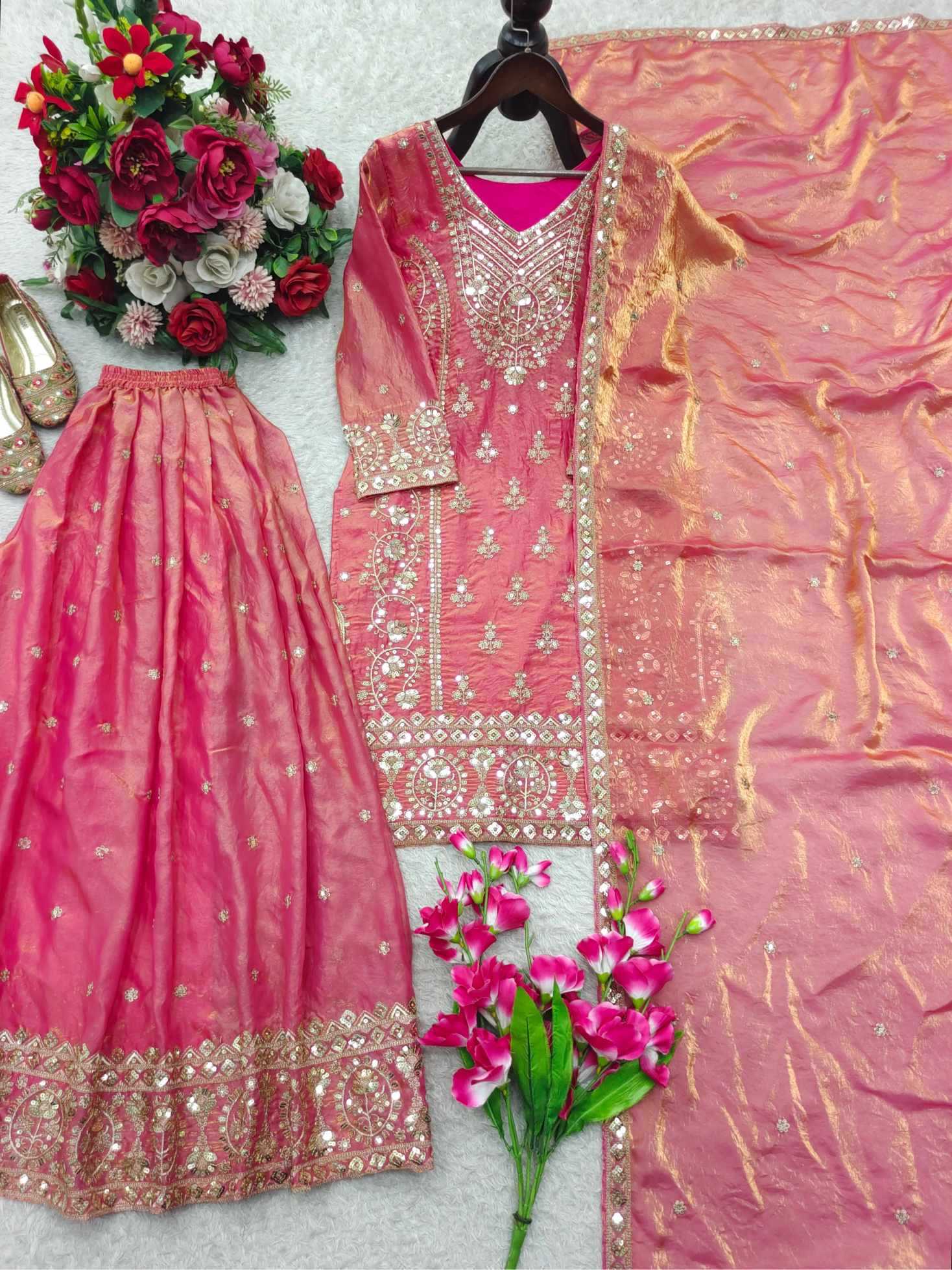 Pure Silk Sharara Salwar Suit
