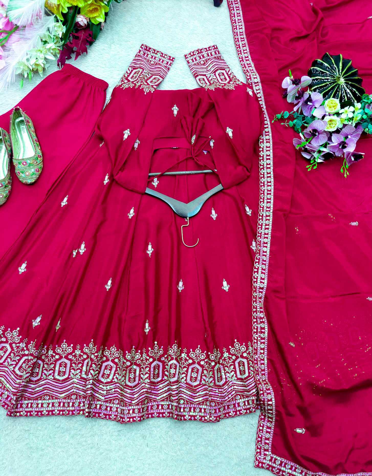 Chinon Silk Embroidery Gown