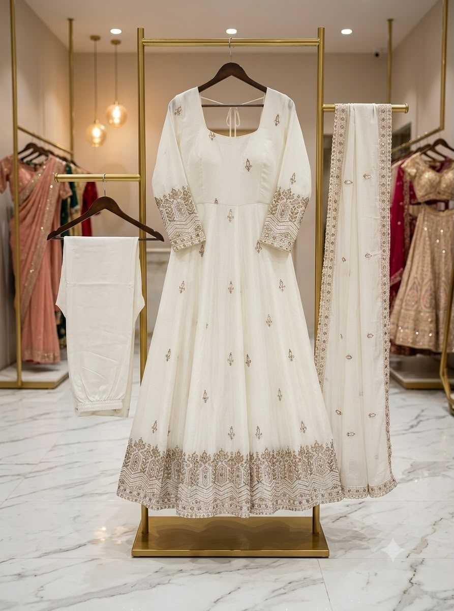 Chinon Silk Embroidery Gown