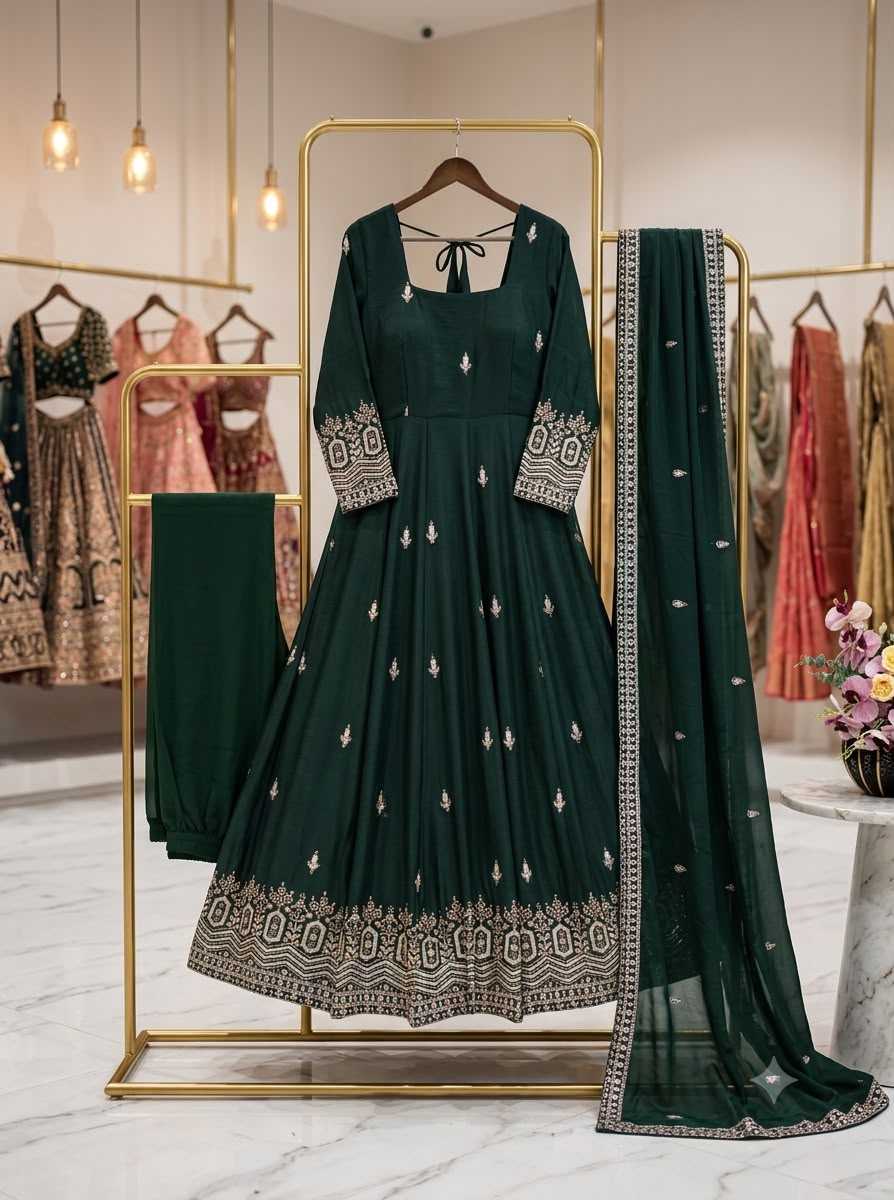 Chinon Silk Embroidery Gown