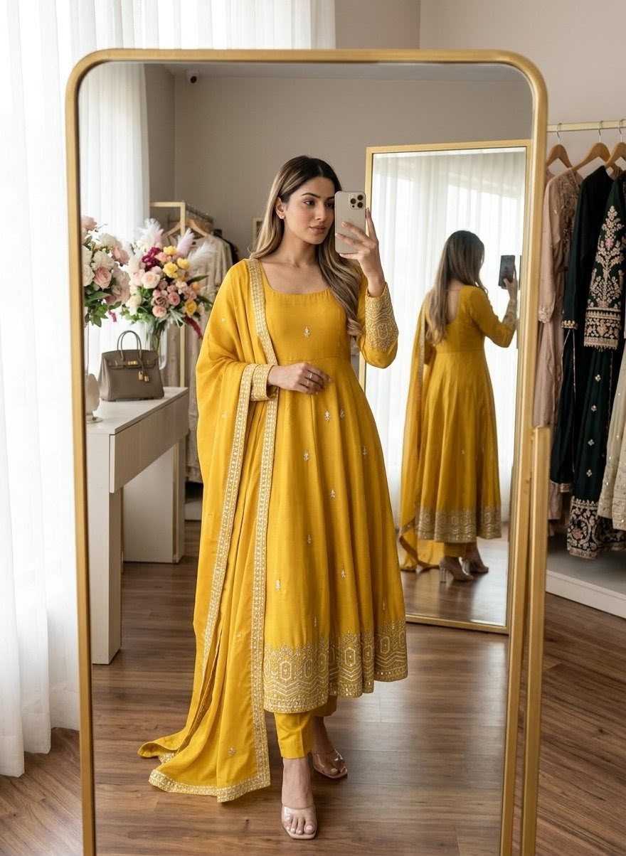 Chinon Silk Embroidery Gown