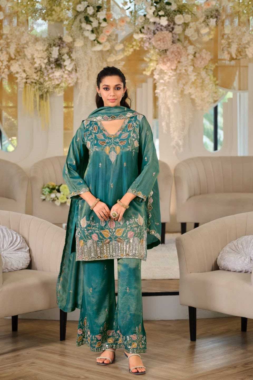 Pure Silk Embroidery Suit