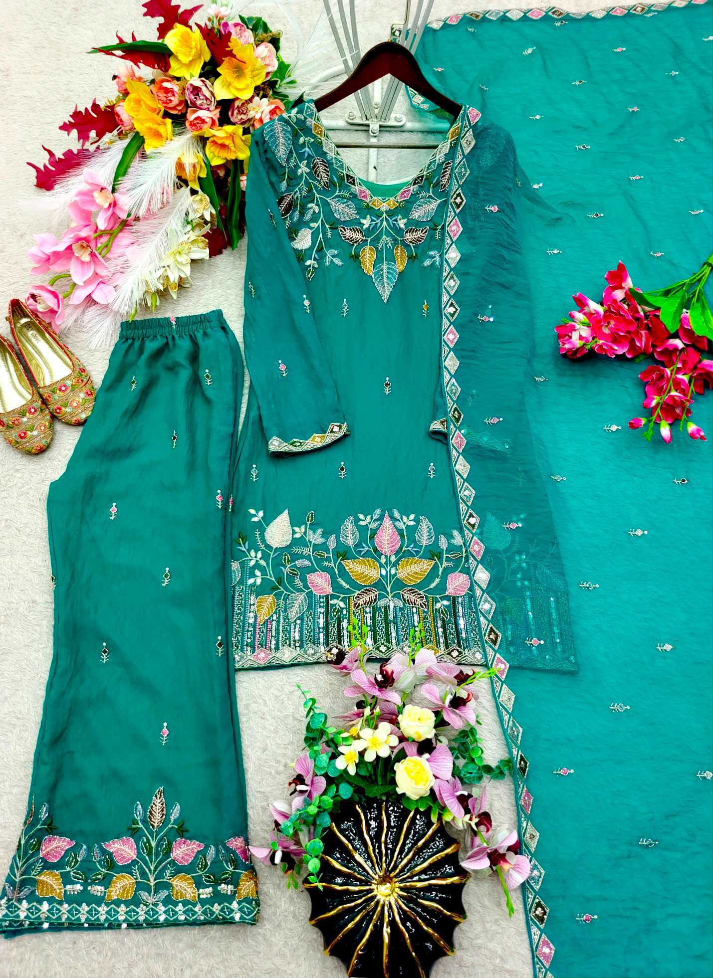 Pure Silk Embroidery Suit