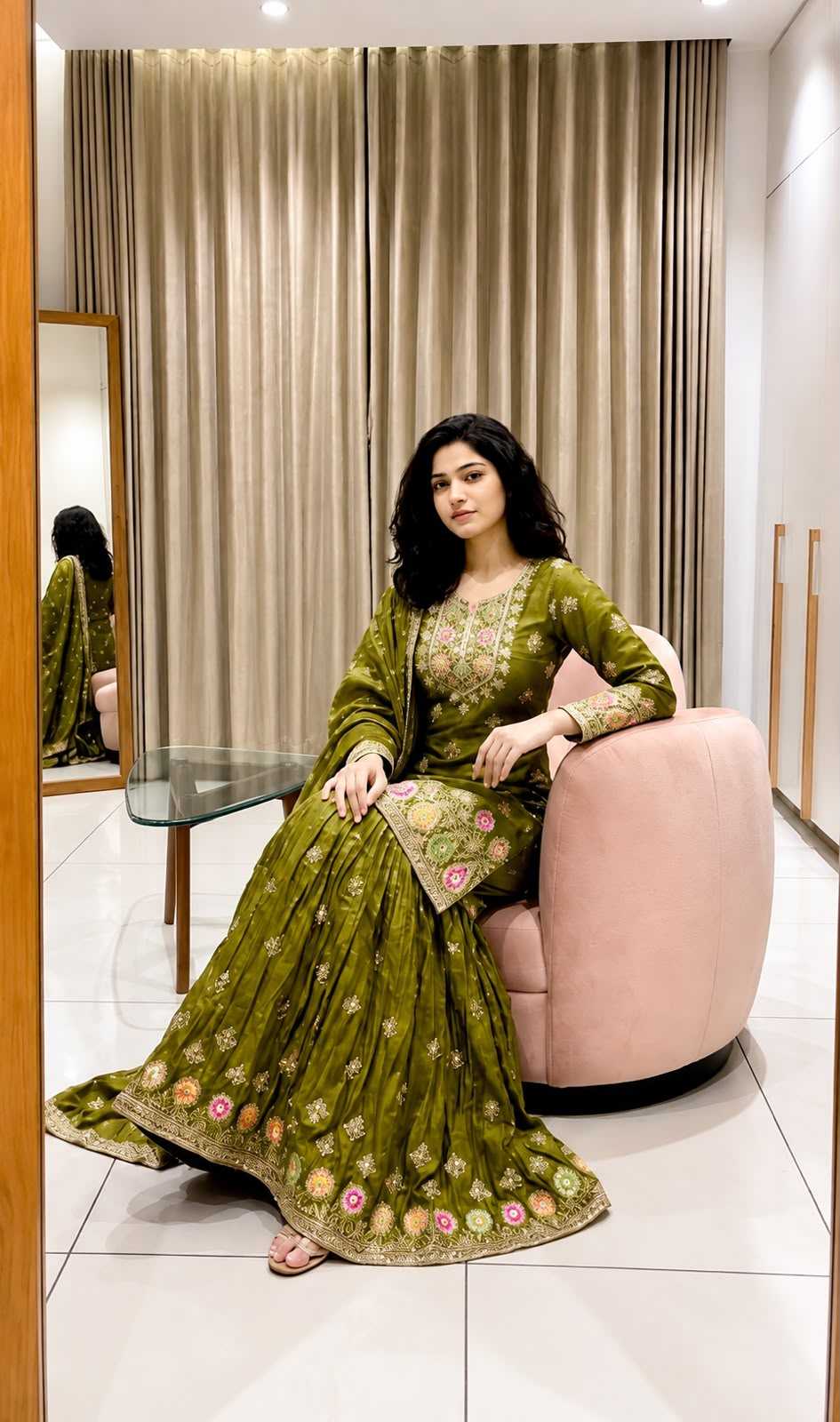 Pure Silk Sharara Salwar Suit