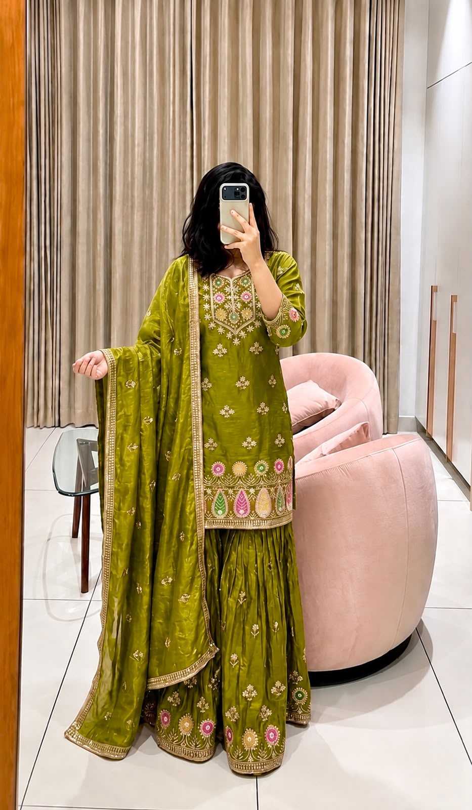 Pure Silk Sharara Salwar Suit