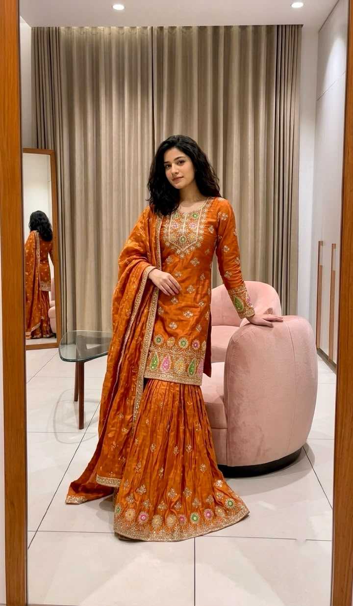 Pure Silk Sharara Salwar Suit