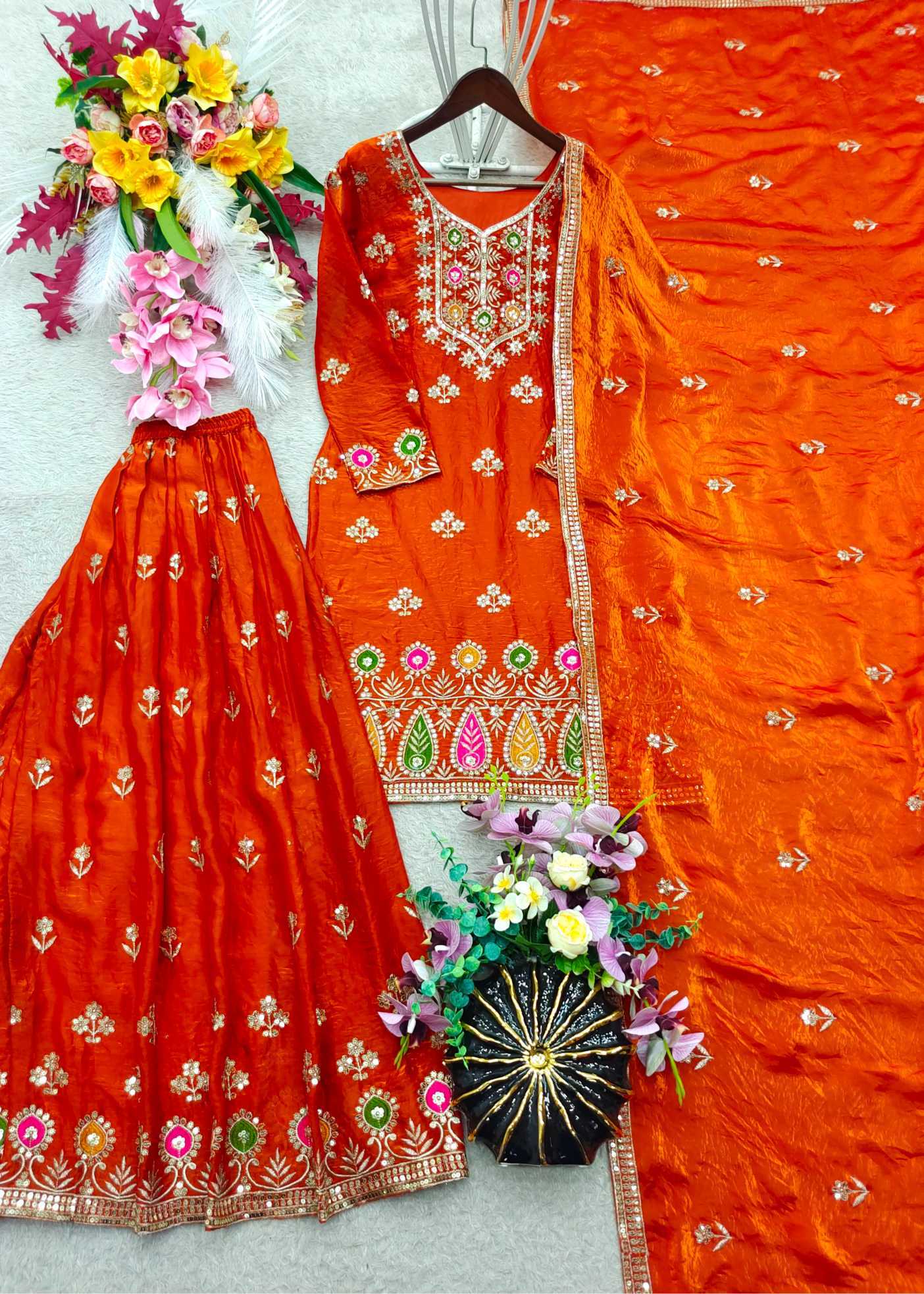 Pure Silk Sharara Salwar Suit