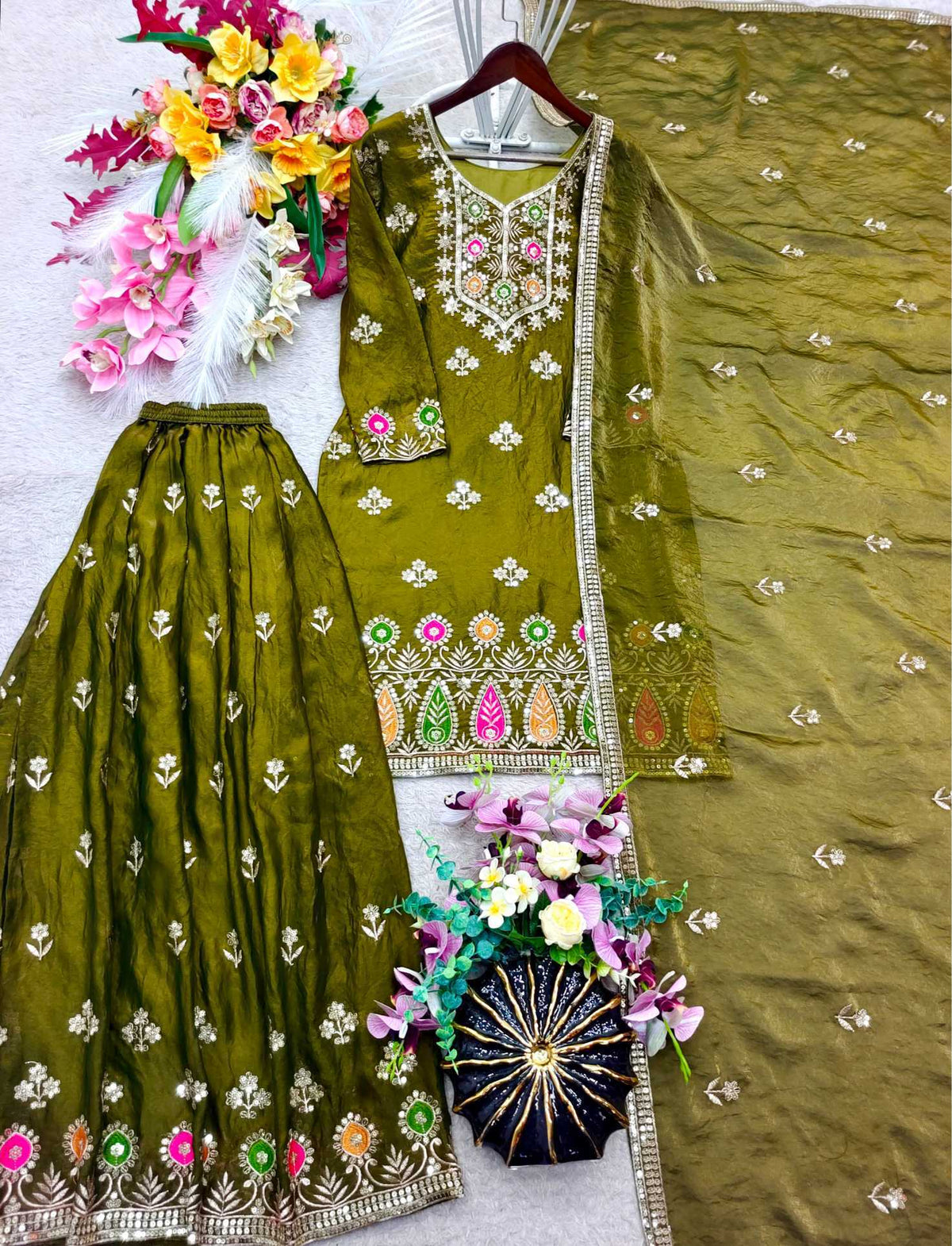Pure Silk Sharara Salwar Suit