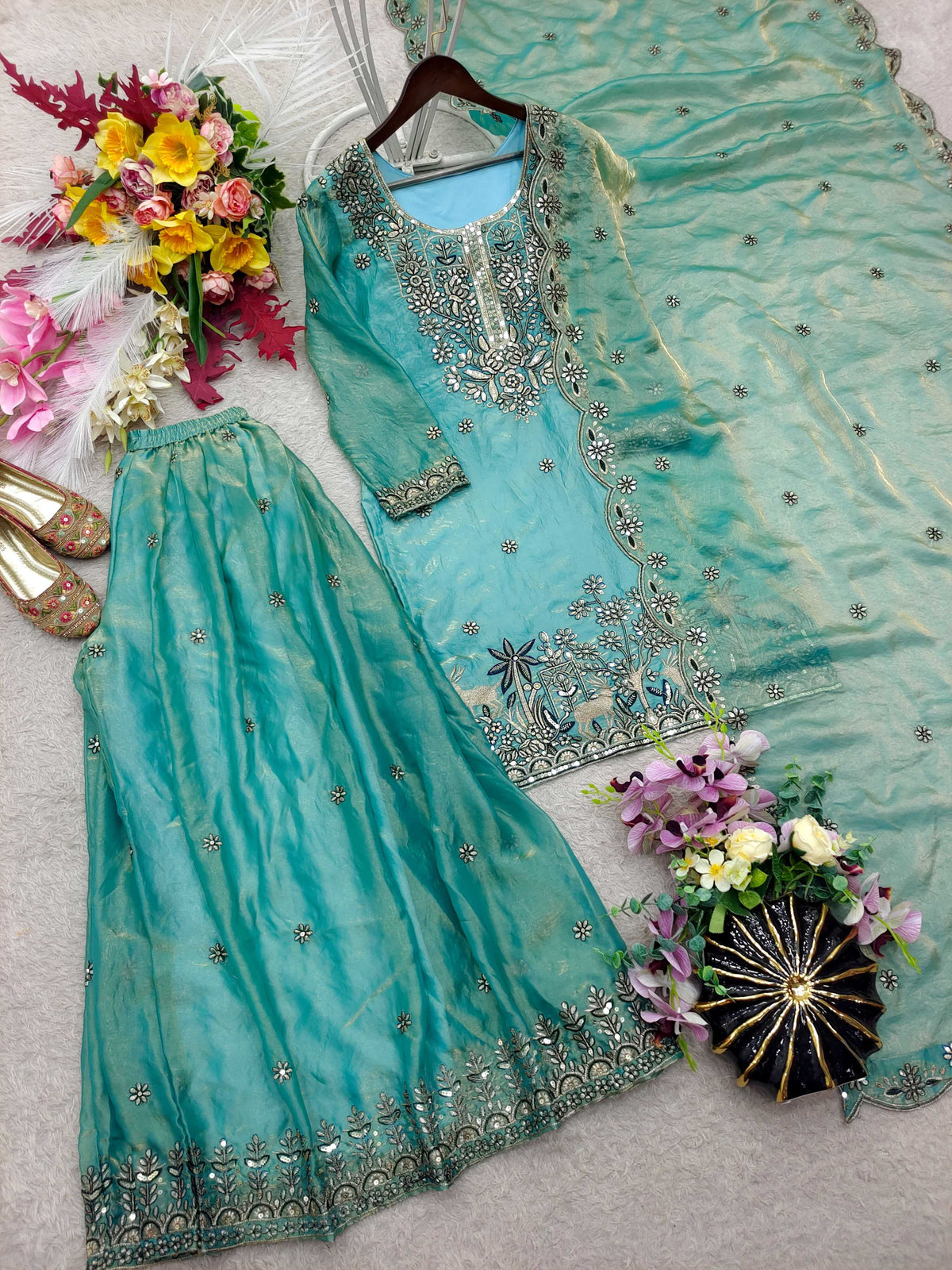 Fendy Sharara Salwar Suit in Pink