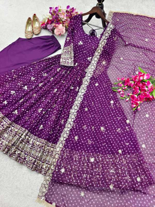 Pure Silk Embroidery Gown